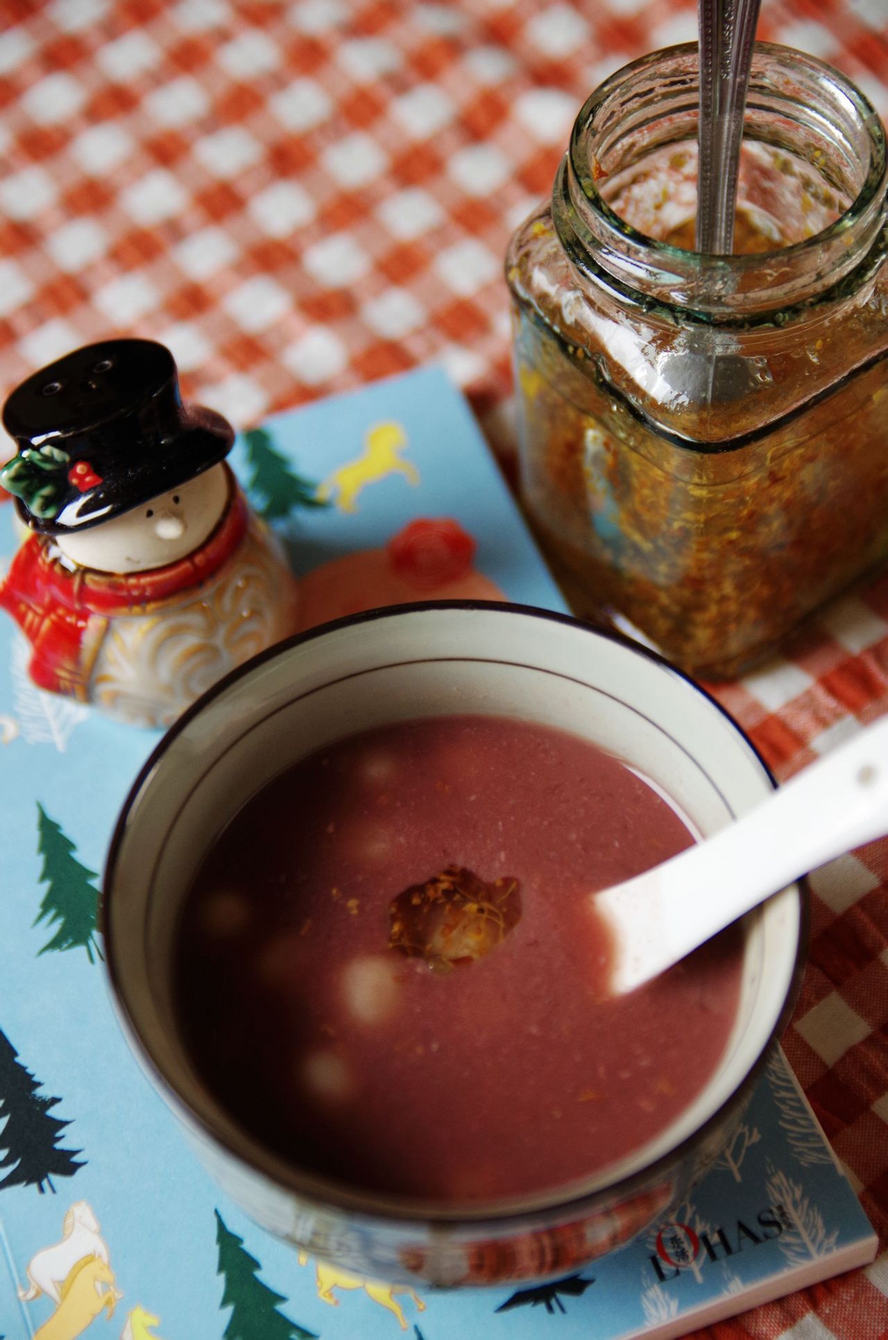 桂花紅豆圓子湯