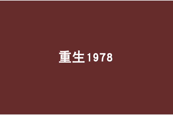 重生1978