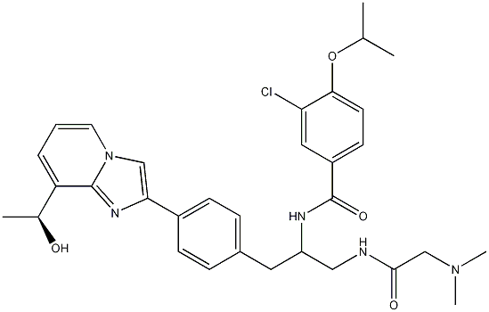 3-氯-N-{(1S)-2-[（N,N-二甲基甘氨醯）氨基]-1-[（4-{8-[(1S)-1-羥基乙基]咪唑並[1,2-A]吡啶-2-基}苯基）甲基]乙基}-4-[（1-甲基乙基）氧基]苯甲醯胺