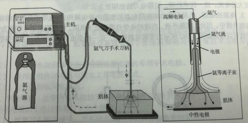 圖1 氬氣刀套用原理