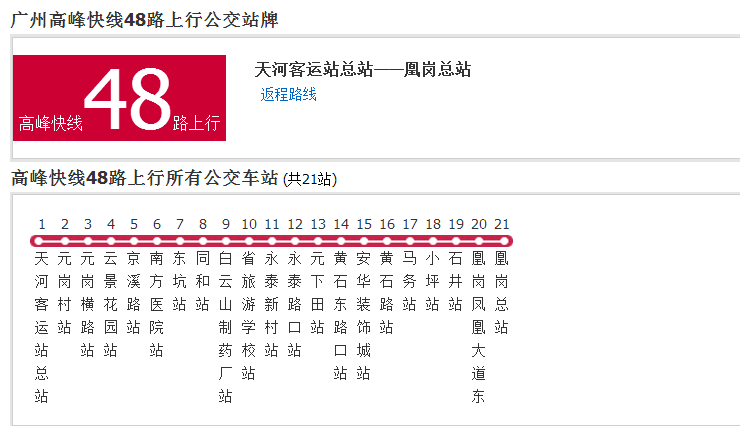 廣州公交高峰快線48路