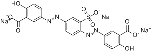 3,3\x27-[（2-磺基-1,4-苯亞基）二偶氮基]二[6-羥基苯甲酸]三鈉鹽