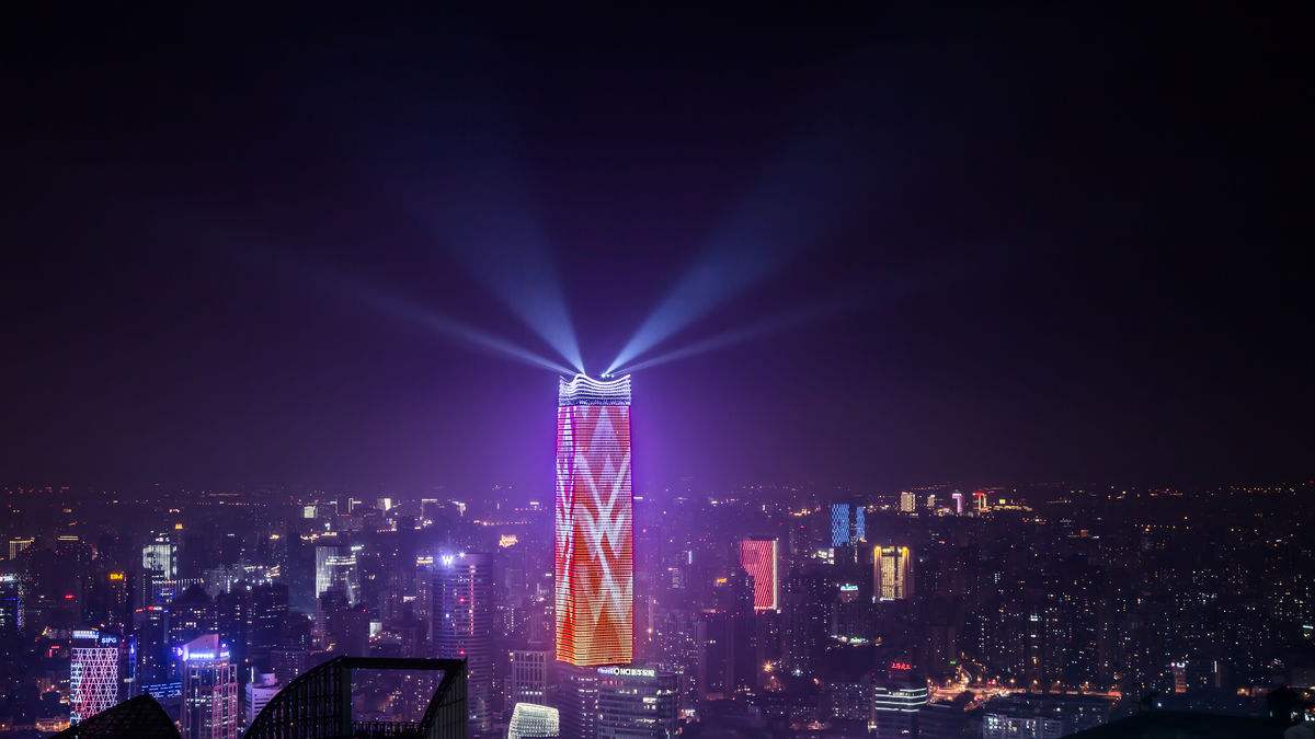 上海白玉蘭廣場燈光夜景