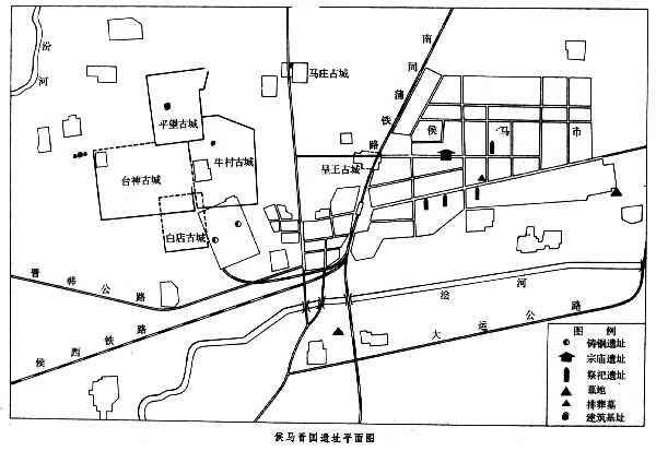 侯馬晉國遺址平面圖