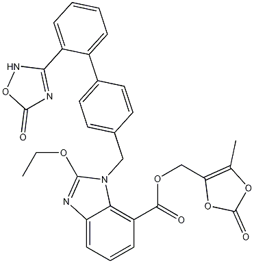 1-[[2\x27-（2,5-二氫-5-氧代-1,2,4-惡二唑-3-基）[1,1\x27-聯苯]-4-基]甲基]-2-乙氧基-1H-苯並咪唑-7-羧酸(5-甲基