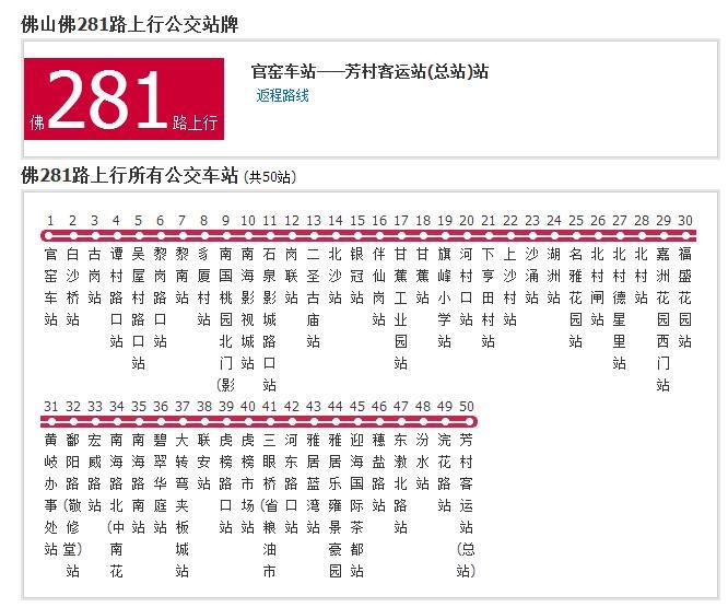 佛山公交佛281路