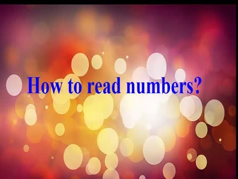 How to read numbers