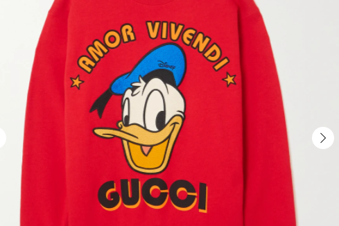 Gucci xDisney貼花印花有機純棉平紋布衛衣