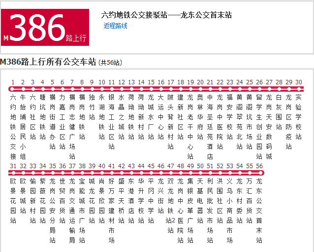 深圳公交M386路