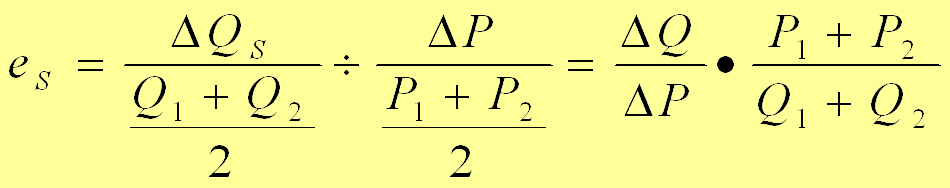 供給彈性中點公式