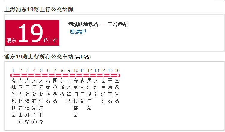 上海公交浦東19路