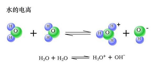 水的電離示意圖