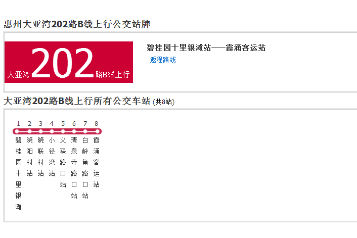 大亞灣公交202路B線