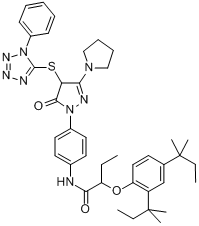 2-[2,4-雙（1,1-二甲基丙基）苯氧基]-N-[4-[4,5-二氫-5-氧代-4-[（1-苯基-1H-四唑-5-基）硫]-3-吡咯烷基]-1H-吡