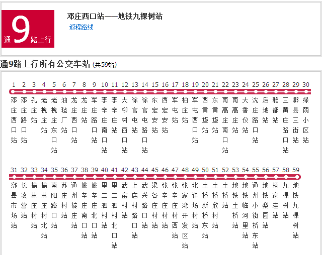 北京公交通9路