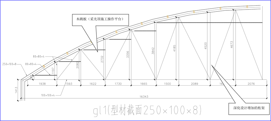 橢圓形鋼結構採光頂無胎架安裝施工工法