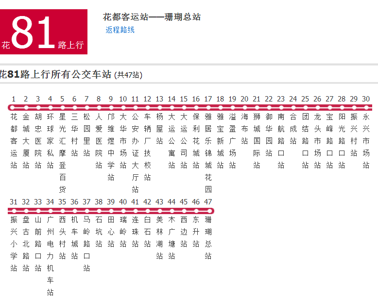 廣州公交花81路