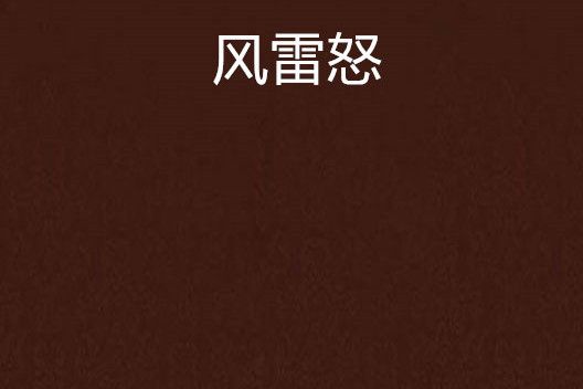 風雷怒(雙面匣創作的網路小說)