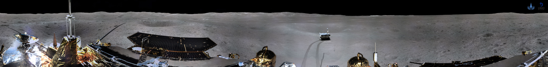 嫦娥四號著陸器地形地貌相機環拍全景圖（圓柱投影）