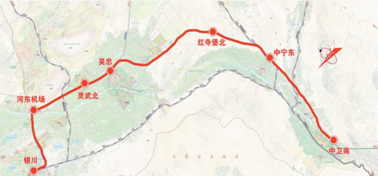 銀蘭高速鐵路銀中段線路走向