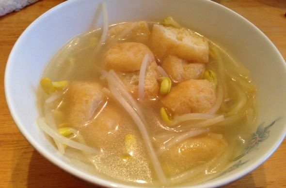 油豆腐黃豆芽湯