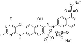 2-[[6-[（5-氯-2,6-二氟-4-嘧啶基）氨基]-1-羥基-3-磺基-2-萘基]偶氮基]萘-1,5-二磺酸鈉鹽