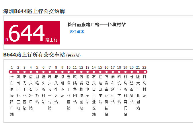 深圳公交B644路