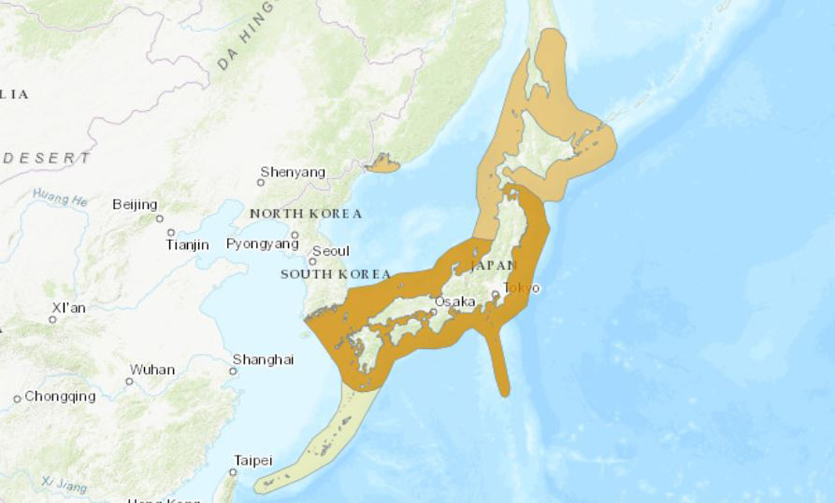 冠扁嘴海雀分布圖