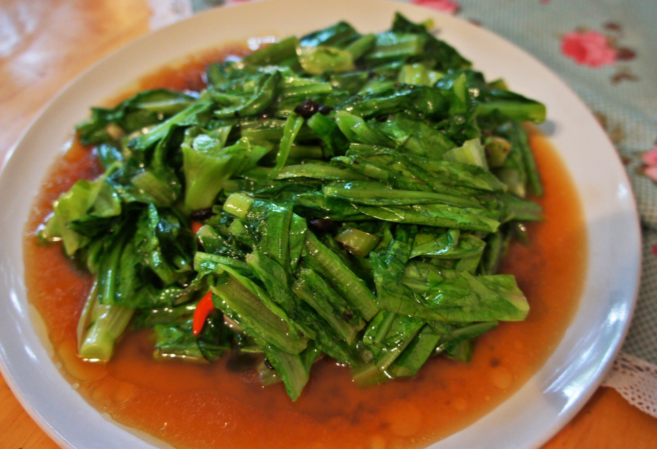 香辣豆豉油麥菜