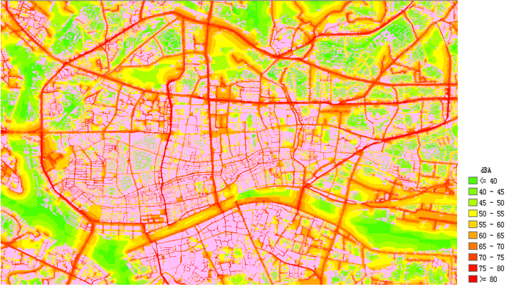 內環路交通噪聲地圖