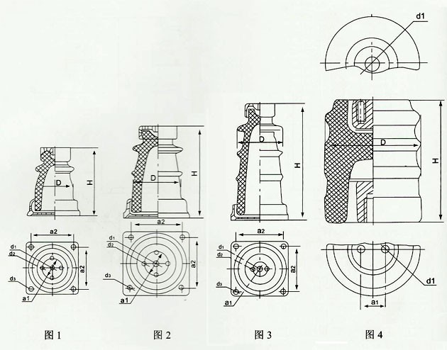 ZA-10T戶內內膠裝支柱絕緣子外形圖