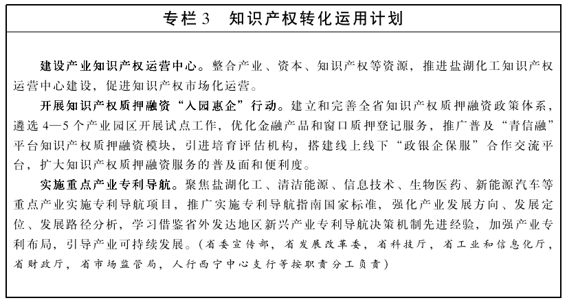 青海省“十四五”智慧財產權保護和運用規劃