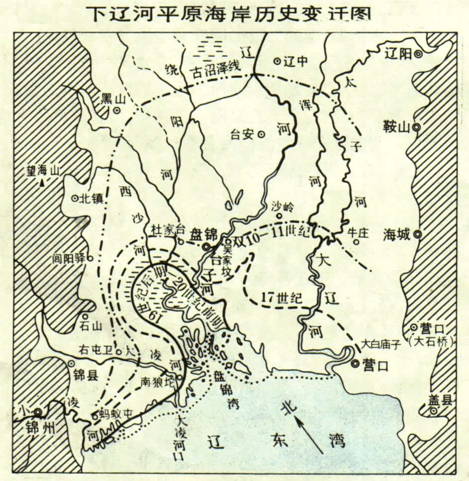 [下遼河平原海岸歷史變遷圖]