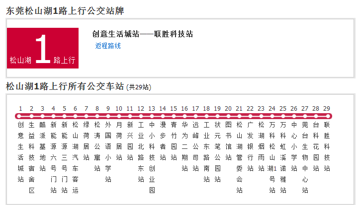 松山湖公交1路