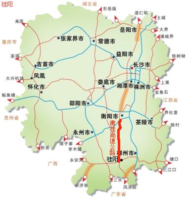 衡桂高速公路路線圖