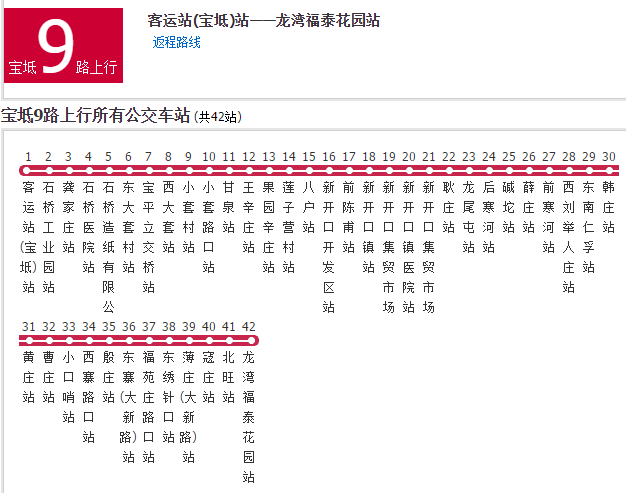 天津公交寶坻9路