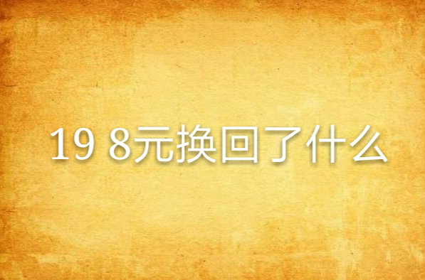 19 8元換回了什麼