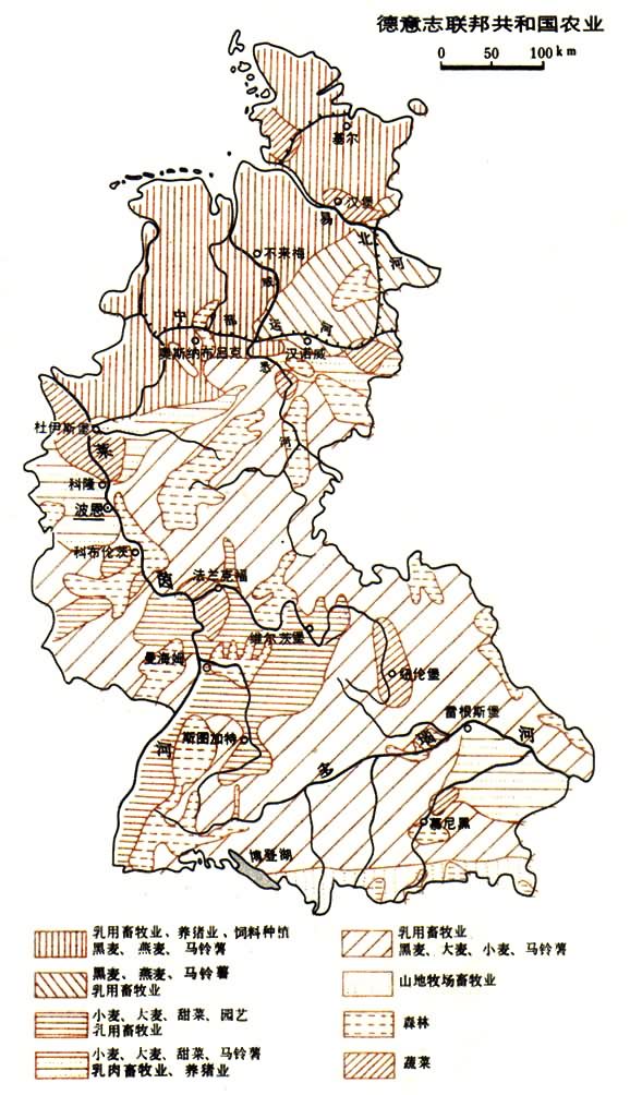 德意志聯邦共和國農業分布