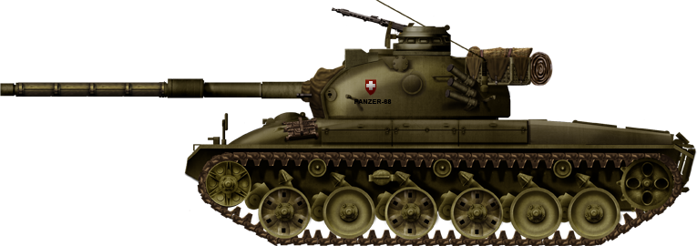 Pz-68主戰坦克側視圖