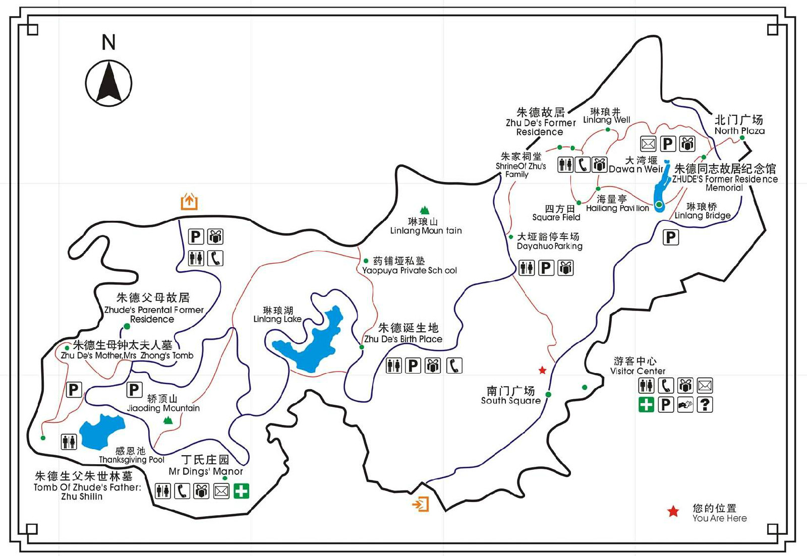 朱德故里琳琅山景區旅遊線路圖