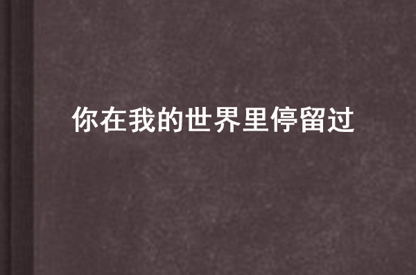 你在我的世界裡停留過