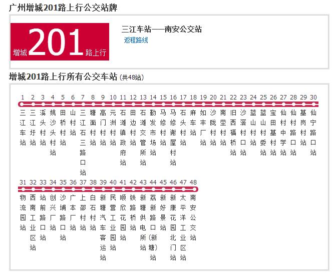 廣州公交增城201路