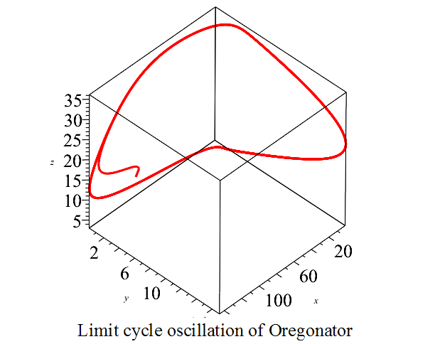 俄勒岡振子在3D 相空間的極限環振動