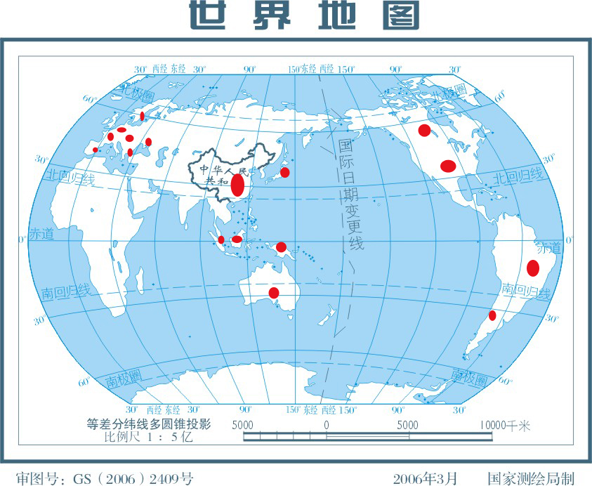 作品被收藏在世界各地分布圖