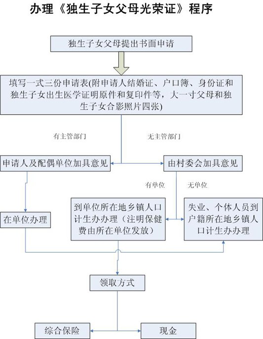 辦理《獨生子女父母光榮證》程式