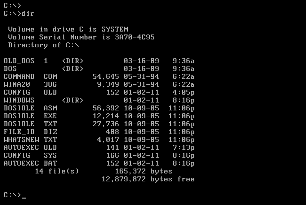 DOS(disk operating system)