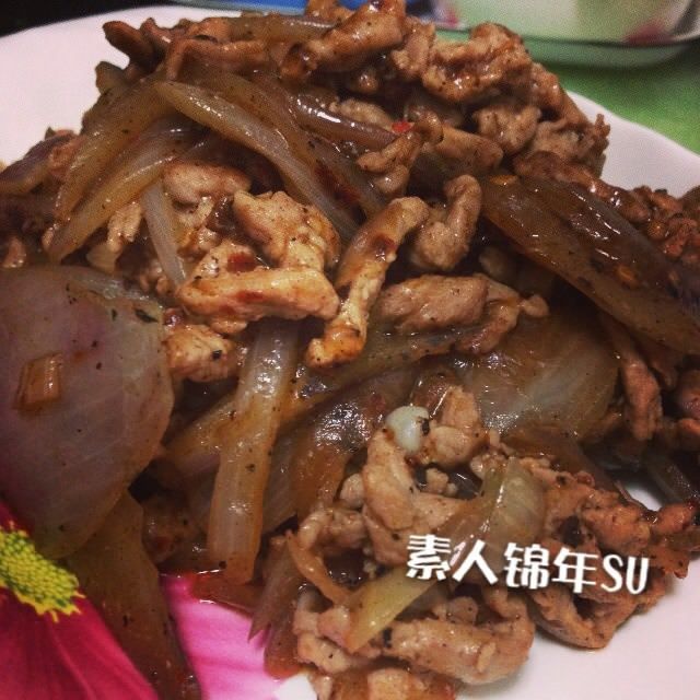 老乾媽洋蔥炒肉絲