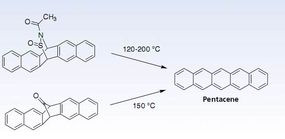 前驅體受熱分解成並五苯