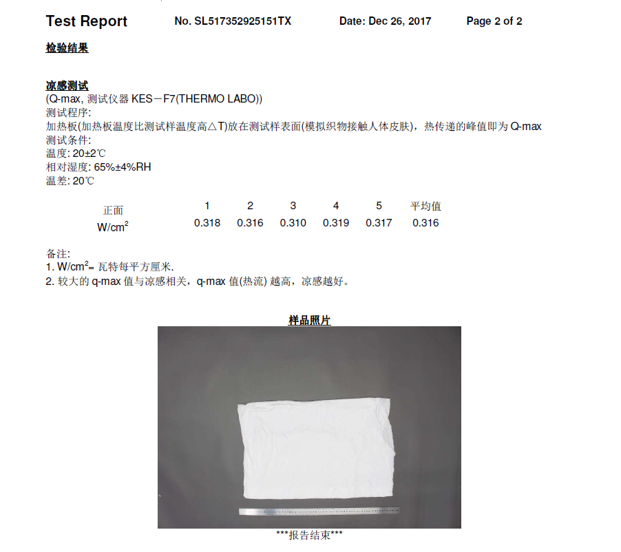 q-max產品測試報告格式以及注釋（報告僅供參考）