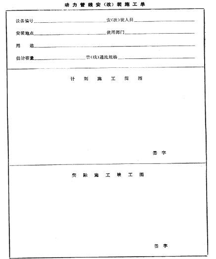 動力管線安（改）裝施工單